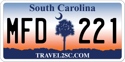 SC license plate MFD221