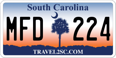 SC license plate MFD224