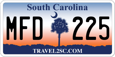 SC license plate MFD225