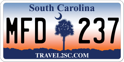 SC license plate MFD237