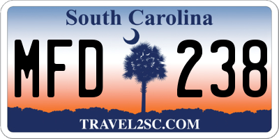 SC license plate MFD238