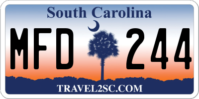 SC license plate MFD244