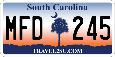 SC license plate MFD245