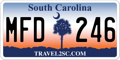 SC license plate MFD246