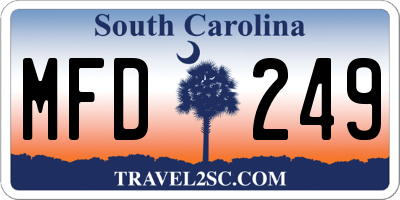 SC license plate MFD249