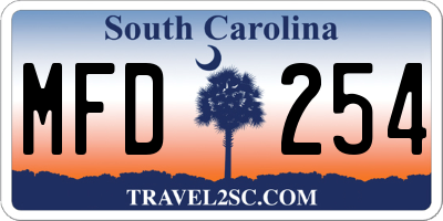 SC license plate MFD254