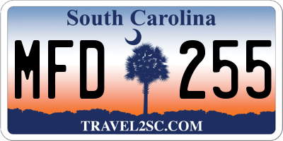 SC license plate MFD255