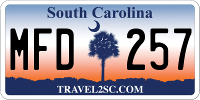 SC license plate MFD257