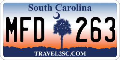 SC license plate MFD263