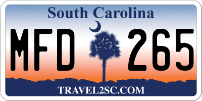SC license plate MFD265