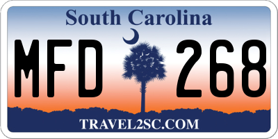 SC license plate MFD268