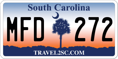 SC license plate MFD272