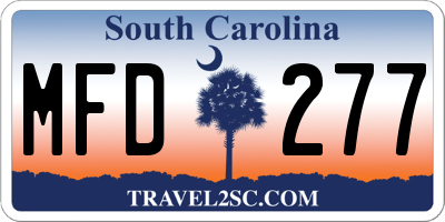 SC license plate MFD277
