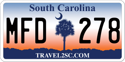 SC license plate MFD278