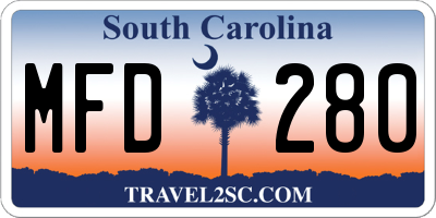 SC license plate MFD280