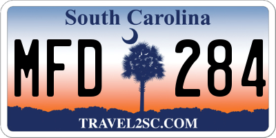 SC license plate MFD284