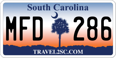 SC license plate MFD286
