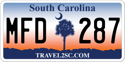 SC license plate MFD287