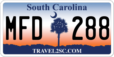 SC license plate MFD288