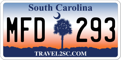 SC license plate MFD293