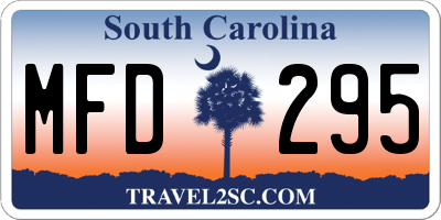 SC license plate MFD295