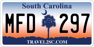 SC license plate MFD297