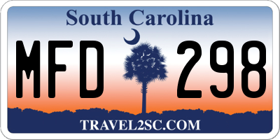 SC license plate MFD298