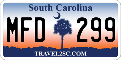SC license plate MFD299