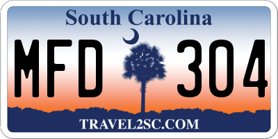 SC license plate MFD304