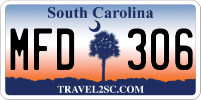 SC license plate MFD306