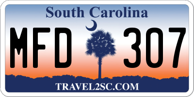 SC license plate MFD307