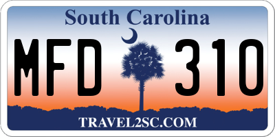 SC license plate MFD310