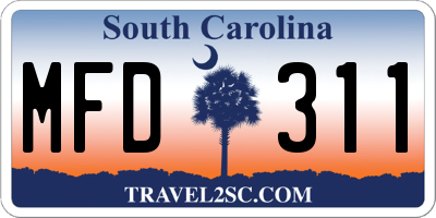 SC license plate MFD311