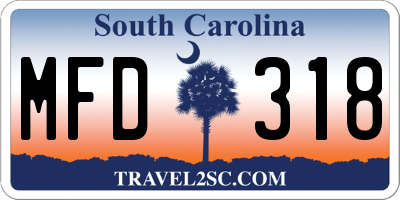 SC license plate MFD318