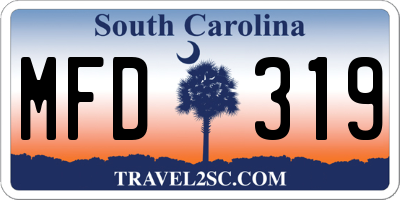 SC license plate MFD319