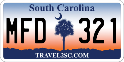 SC license plate MFD321