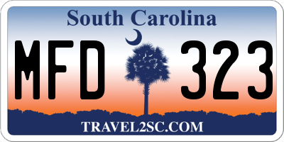 SC license plate MFD323
