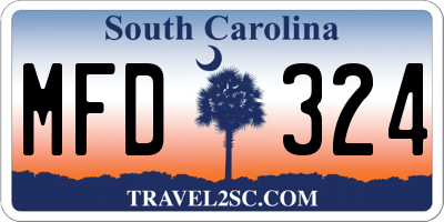 SC license plate MFD324