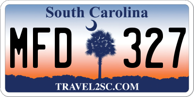 SC license plate MFD327