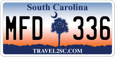 SC license plate MFD336