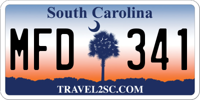 SC license plate MFD341