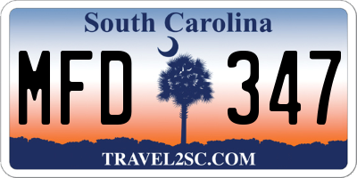 SC license plate MFD347