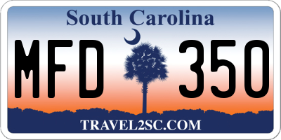 SC license plate MFD350