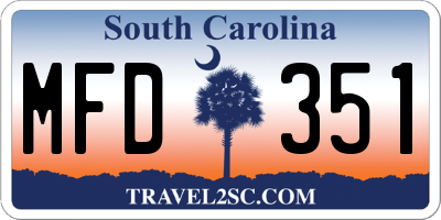SC license plate MFD351