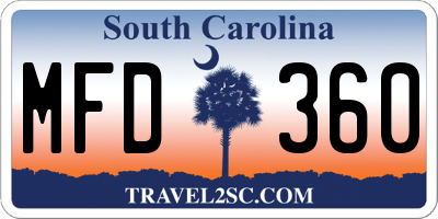 SC license plate MFD360