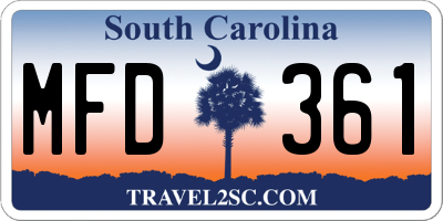 SC license plate MFD361