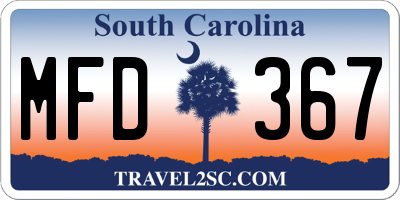SC license plate MFD367