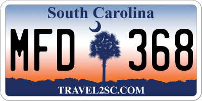 SC license plate MFD368