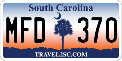 SC license plate MFD370