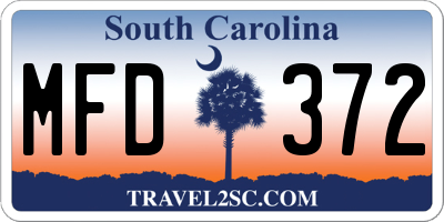 SC license plate MFD372
